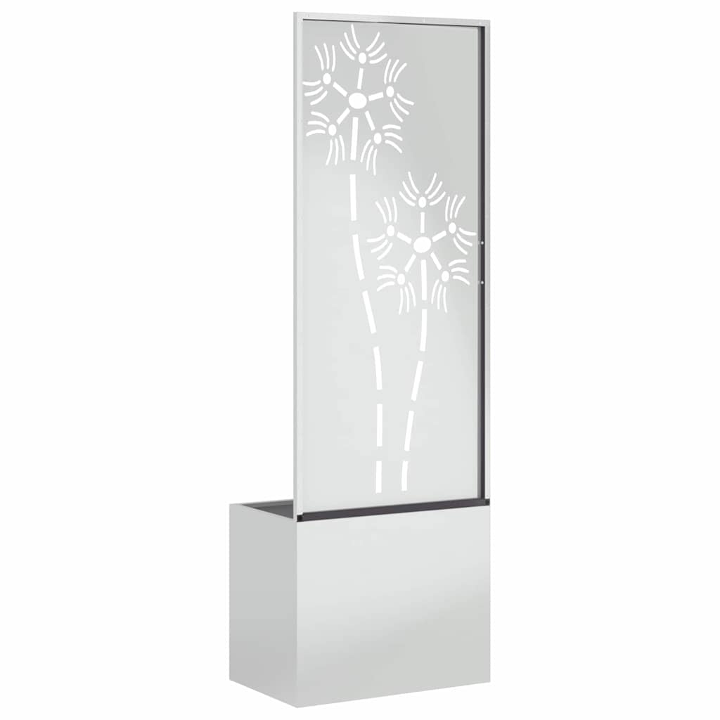 vidaXL Ghiveci de Grădină cu Panou Decorativ Argintiu 50 x 140 cm vidaXL Ghiveci de Grădină cu Panou Decorativ Argintiu 50 x 140 cm