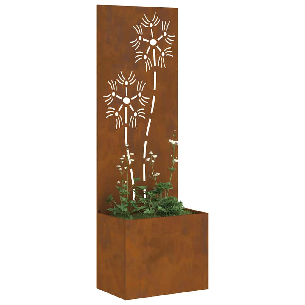 vidaXL Ghiveci de Grădină cu Panou Decorativ Ruginit 50 x 140 cm vidaXL Ghiveci de Grădină cu Panou Decorativ Ruginit 50 x 140 cm