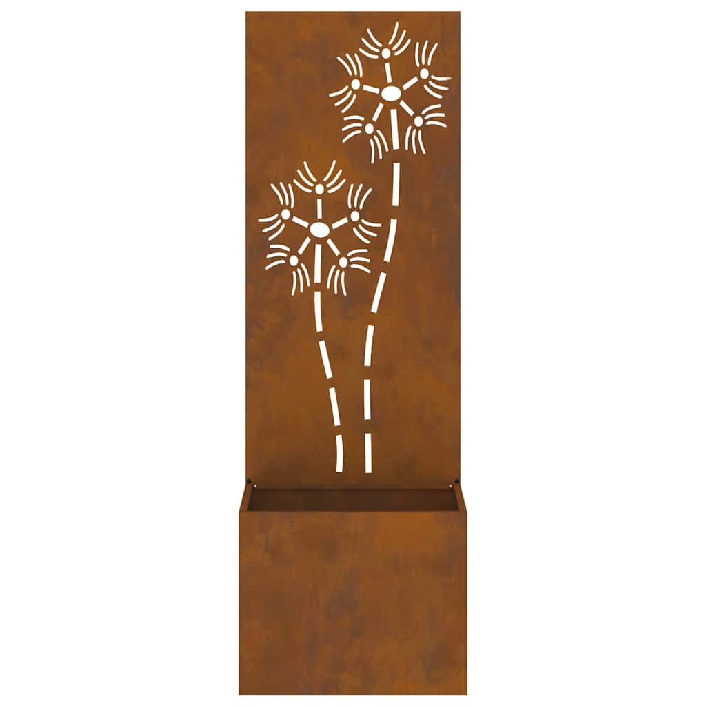 vidaXL Ghiveci de Grădină cu Panou Decorativ Ruginit 50 x 140 cm vidaXL Ghiveci de Grădină cu Panou Decorativ Ruginit 50 x 140 cm