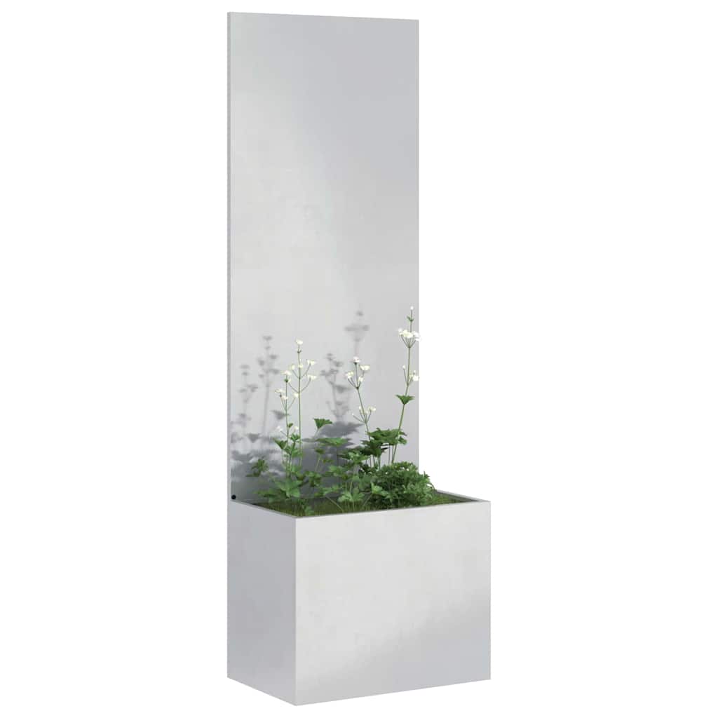 vidaXL Ghiveci de Grădină cu Panou Decorativ Argintiu 50 x 140 cm vidaXL Ghiveci de Grădină cu Panou Decorativ Argintiu 50 x 140 cm