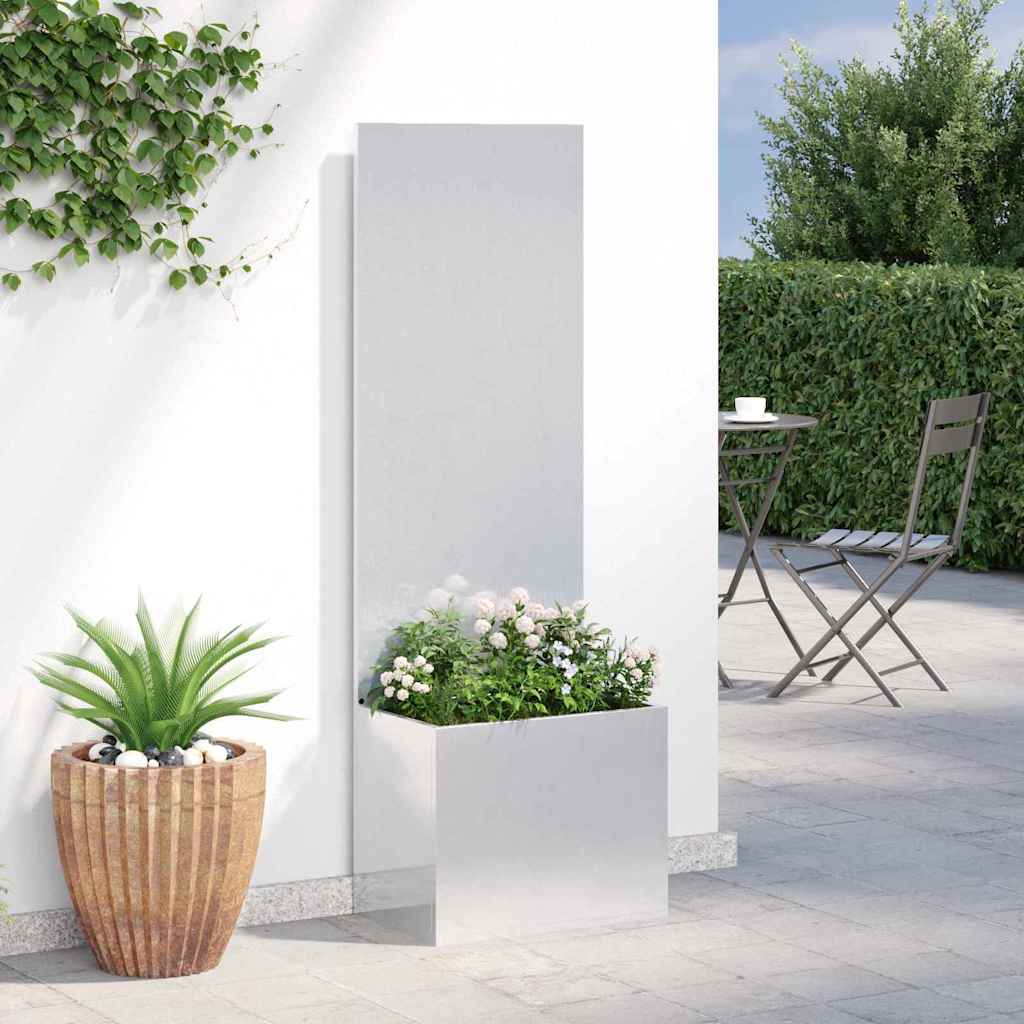 vidaXL Ghiveci de Grădină cu Panou Decorativ Argintiu 50 x 140 cm vidaXL Ghiveci de Grădină cu Panou Decorativ Argintiu 50 x 140 cm
