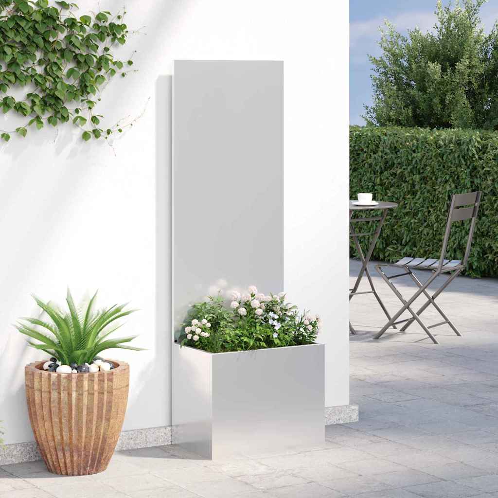 vidaXL Ghiveci de Grădină cu Panou Decorativ Argintiu 50 x 140 cm vidaXL Ghiveci de Grădină cu Panou Decorativ Argintiu 50 x 140 cm