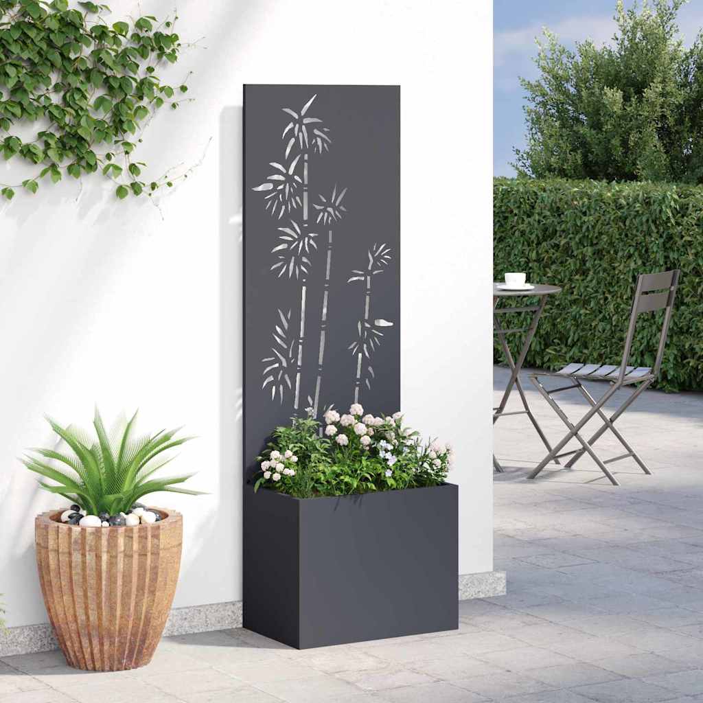 vidaXL Ghiveci de Grădină cu Panou Decorativ Antracit 50 x 140 cm vidaXL Ghiveci de Grădină cu Panou Decorativ Antracit 50 x 140 cm