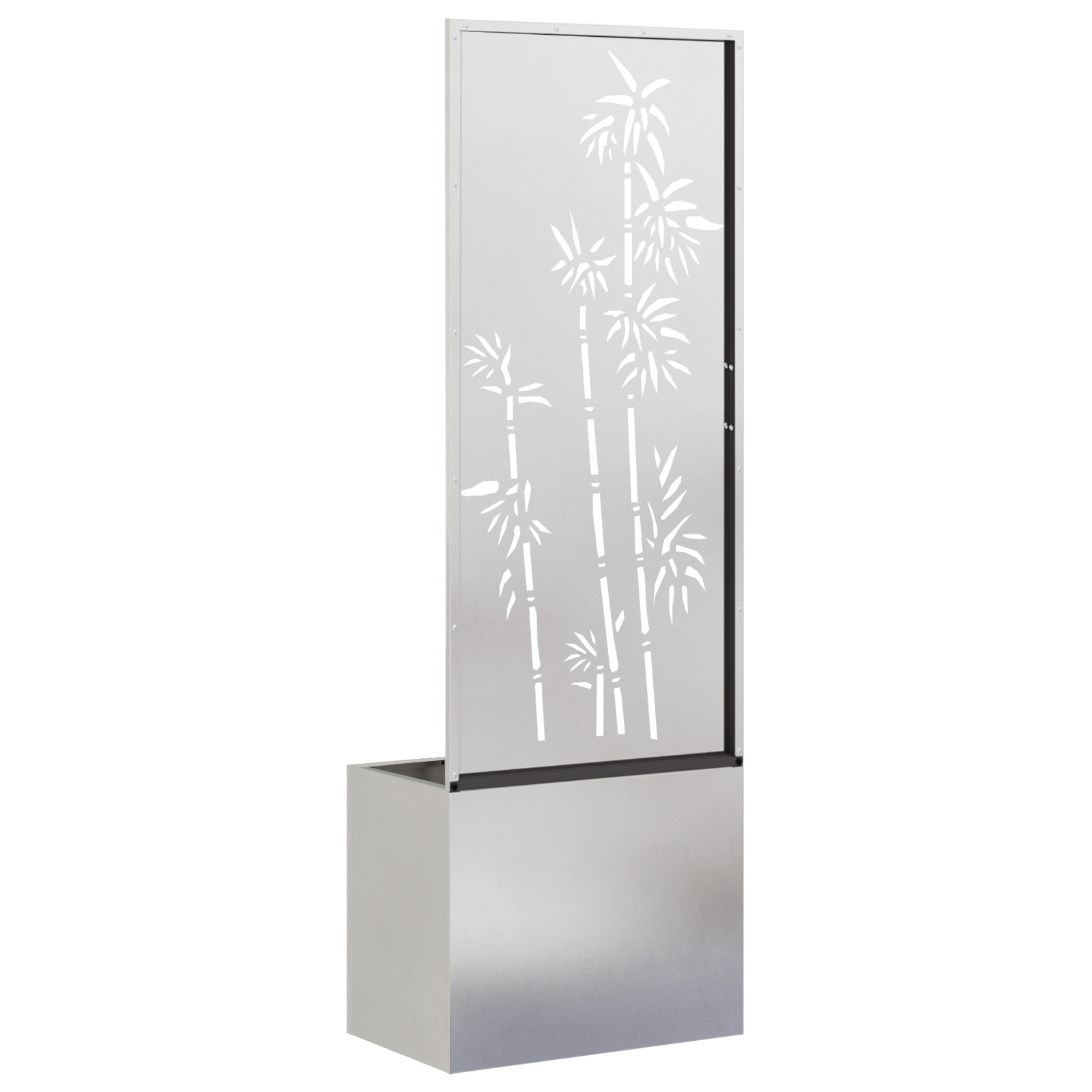 vidaXL Ghiveci de Grădină cu Panou Decorativ Argintiu 50 x 140 cm vidaXL Ghiveci de Grădină cu Panou Decorativ Argintiu 50 x 140 cm