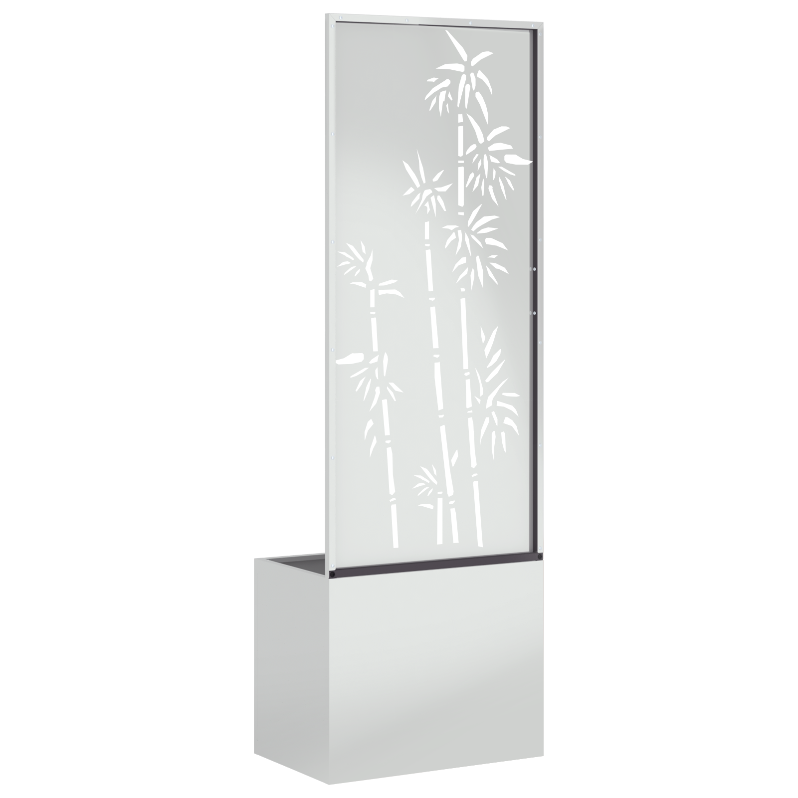 vidaXL Ghiveci de Grădină cu Panou Decorativ Argintiu 50 x 140 cm