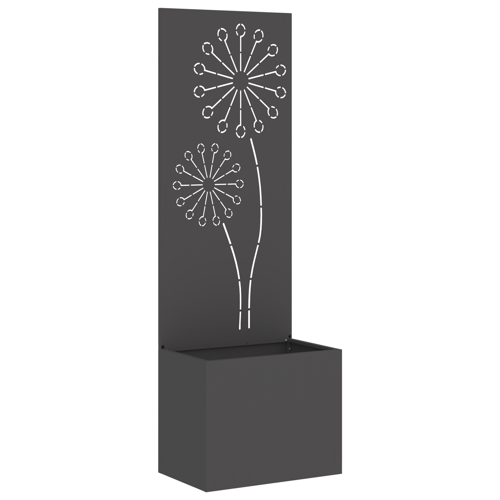 vidaXL Ghiveci de Grădină cu Panou Decorativ Negru 50 x 140 cm vidaXL Ghiveci de Grădină cu Panou Decorativ Negru 50 x 140 cm
