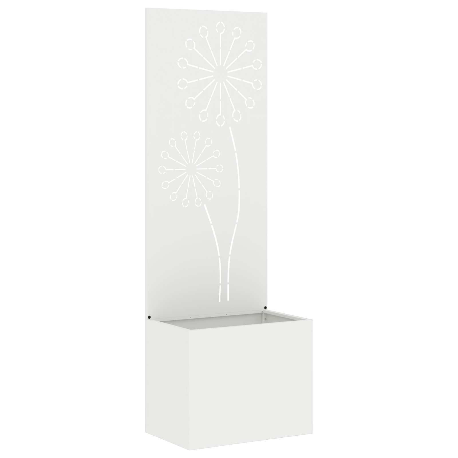 vidaXL Ghiveci de Grădină cu Panou Decorativ Alb 50 x 140 cm