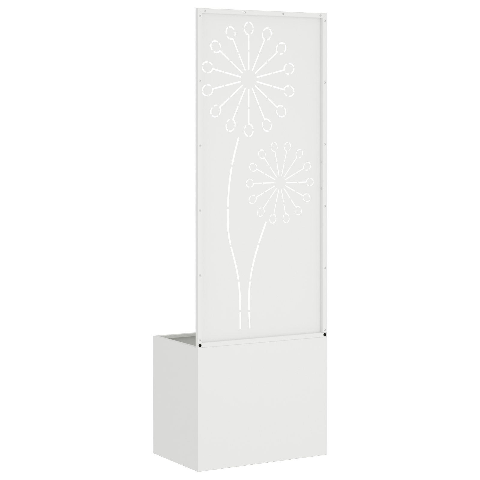 vidaXL Ghiveci de Grădină cu Panou Decorativ Alb 50 x 140 cm