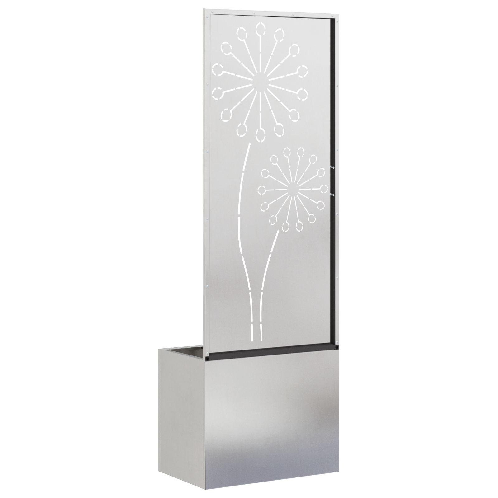 vidaXL Ghiveci de Grădină cu Panou Decorativ Argintiu 50 x 140 cm vidaXL Ghiveci de Grădină cu Panou Decorativ Argintiu 50 x 140 cm