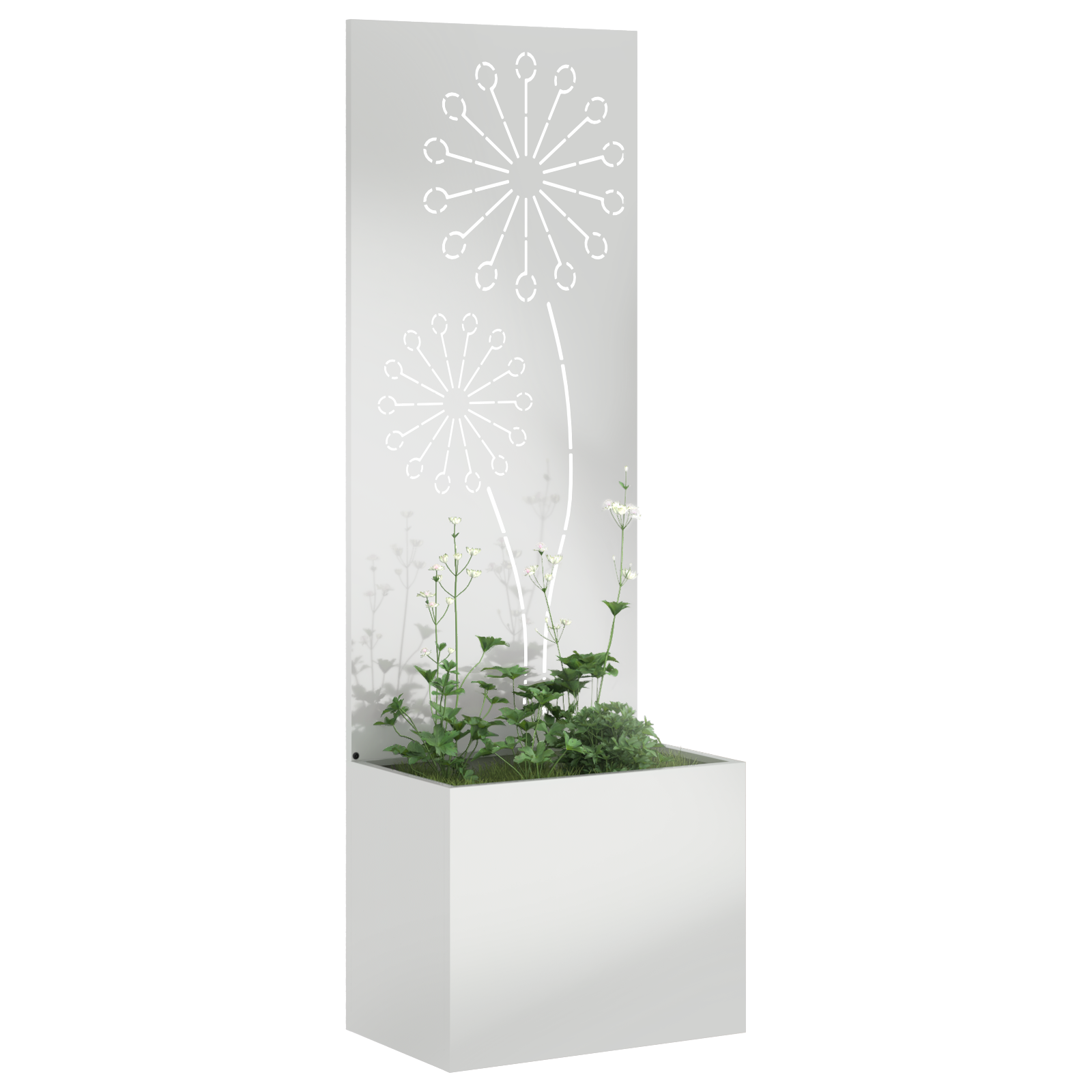 vidaXL Ghiveci de Grădină cu Panou Decorativ Argintiu 50 x 140 cm vidaXL Ghiveci de Grădină cu Panou Decorativ Argintiu 50 x 140 cm