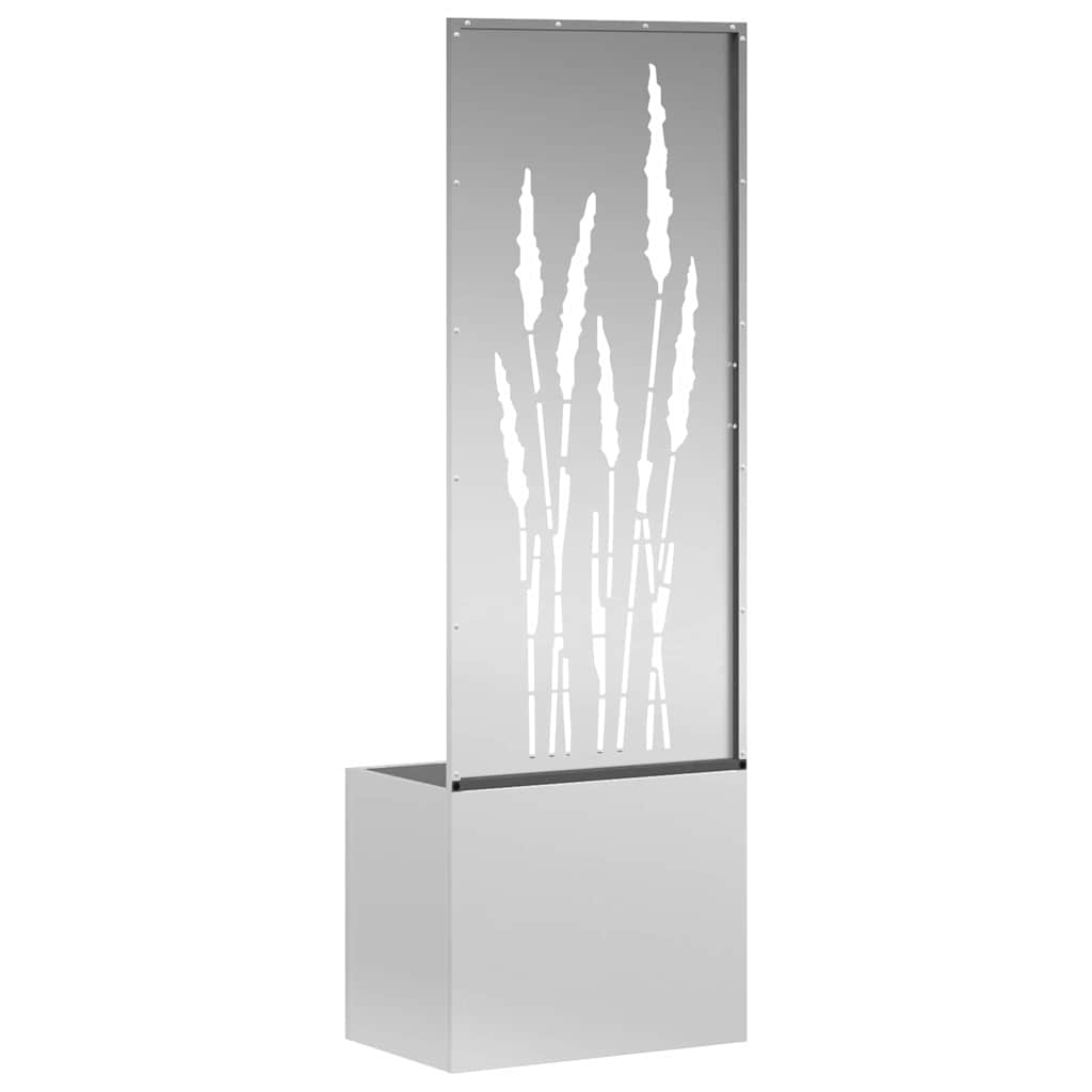 vidaXL Ghiveci de Grădină cu Panou Decorativ Argintiu 50 x 140 cm vidaXL Ghiveci de Grădină cu Panou Decorativ Argintiu 50 x 140 cm