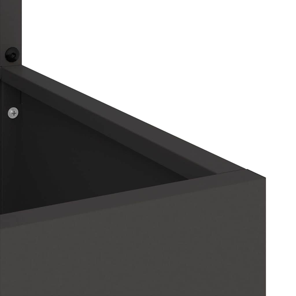 vidaXL Ghiveci de Grădină cu Panou Decorativ Negru 50 x 140 cm vidaXL Ghiveci de Grădină cu Panou Decorativ Negru 50 x 140 cm