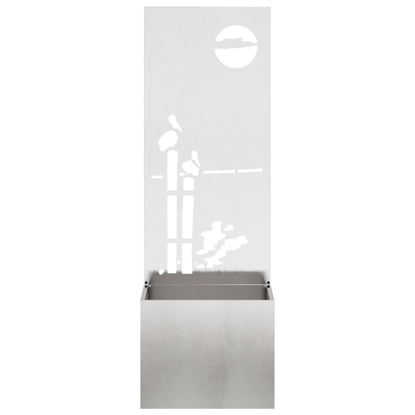 vidaXL Ghiveci de Grădină cu Panou Decorativ Argintiu 50 x 140 cm vidaXL Ghiveci de Grădină cu Panou Decorativ Argintiu 50 x 140 cm