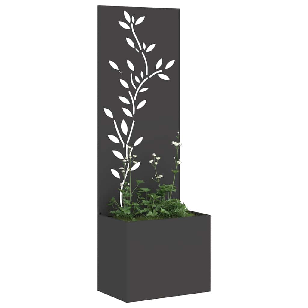 vidaXL Ghiveci de Grădină cu Panou Decorativ Negru 50 x 140 cm vidaXL Ghiveci de Grădină cu Panou Decorativ Negru 50 x 140 cm