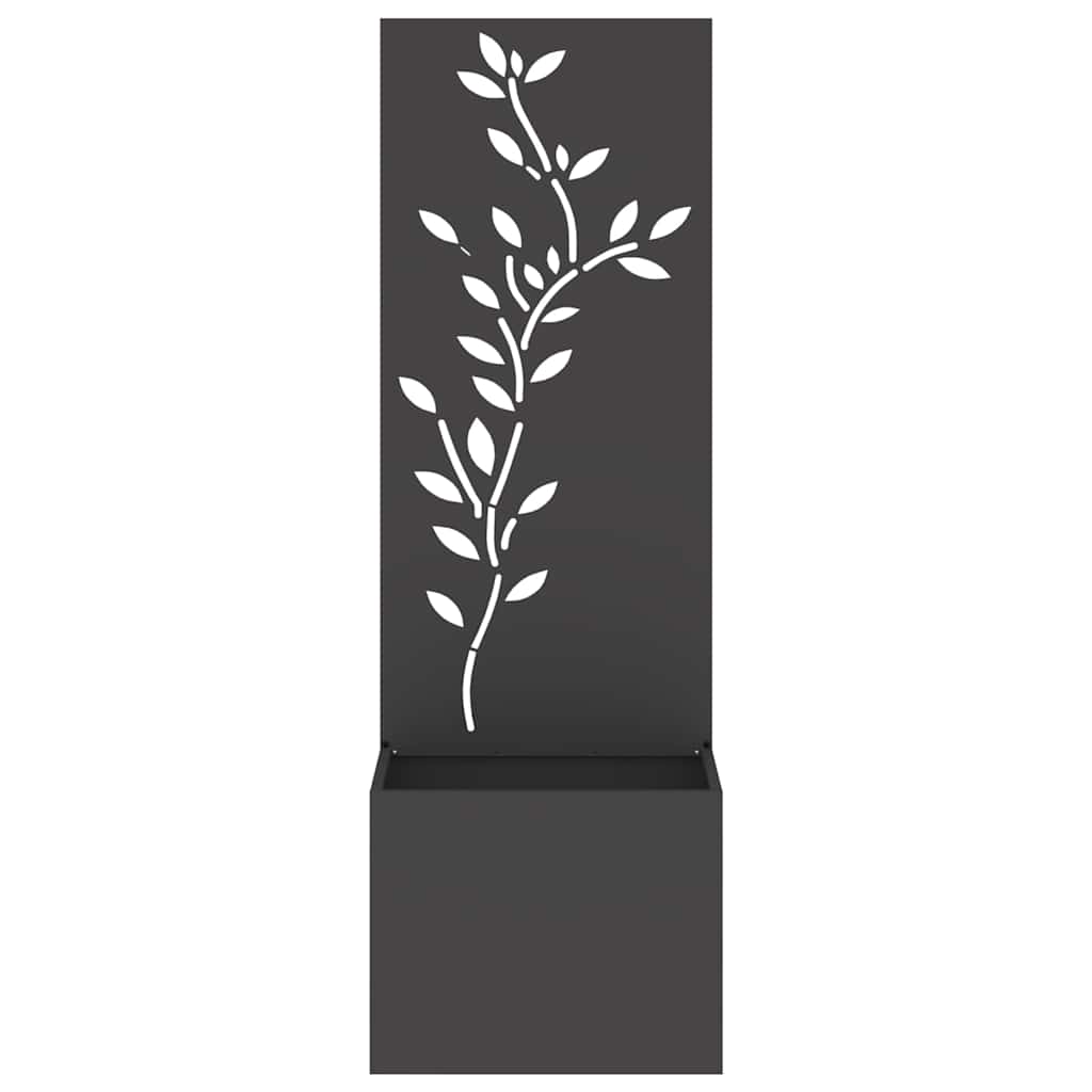 vidaXL Ghiveci de Grădină cu Panou Decorativ Negru 50 x 140 cm vidaXL Ghiveci de Grădină cu Panou Decorativ Negru 50 x 140 cm
