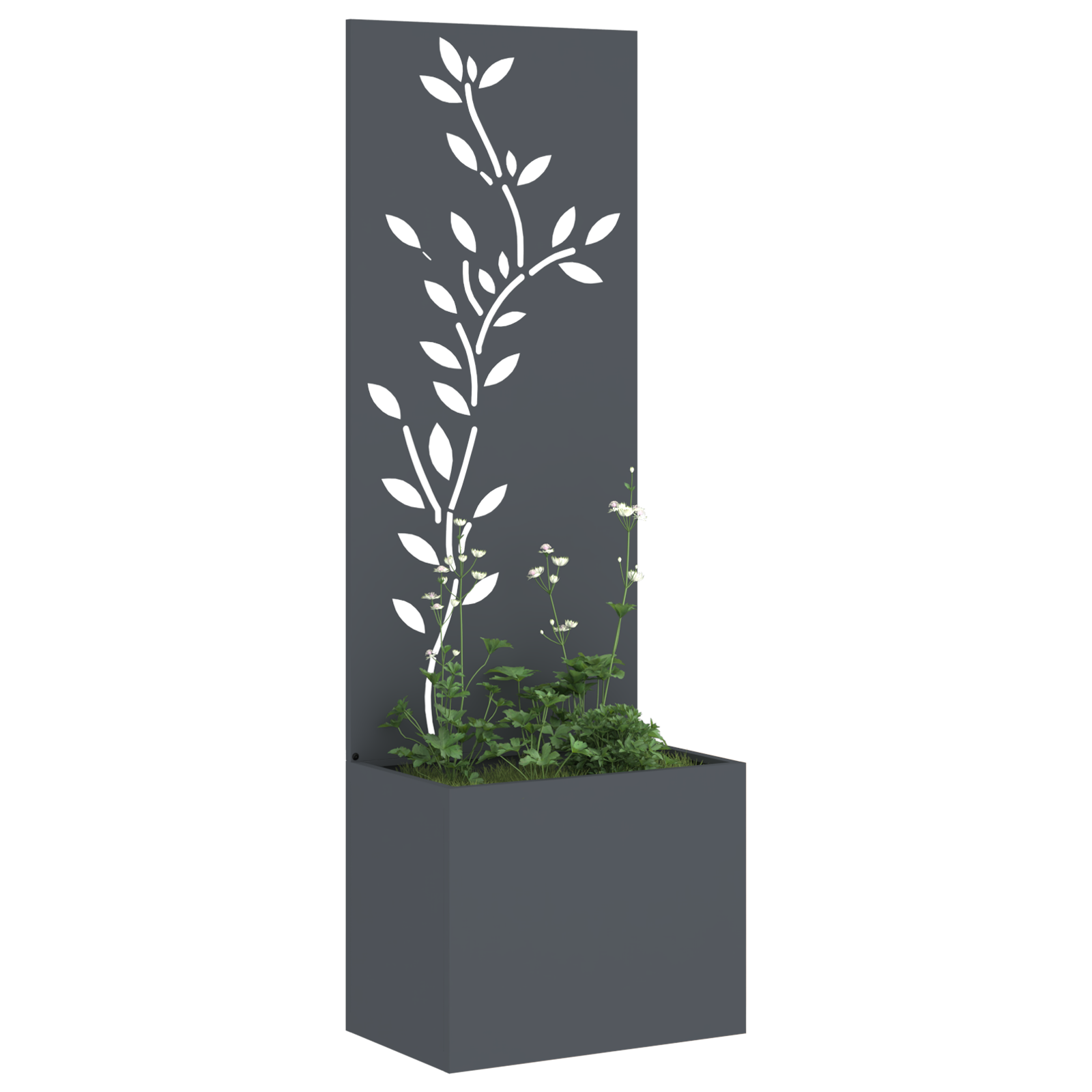 vidaXL Ghiveci de Grădină cu Panou Decorativ Antracit 50 x 140 cm vidaXL Ghiveci de Grădină cu Panou Decorativ Antracit 50 x 140 cm
