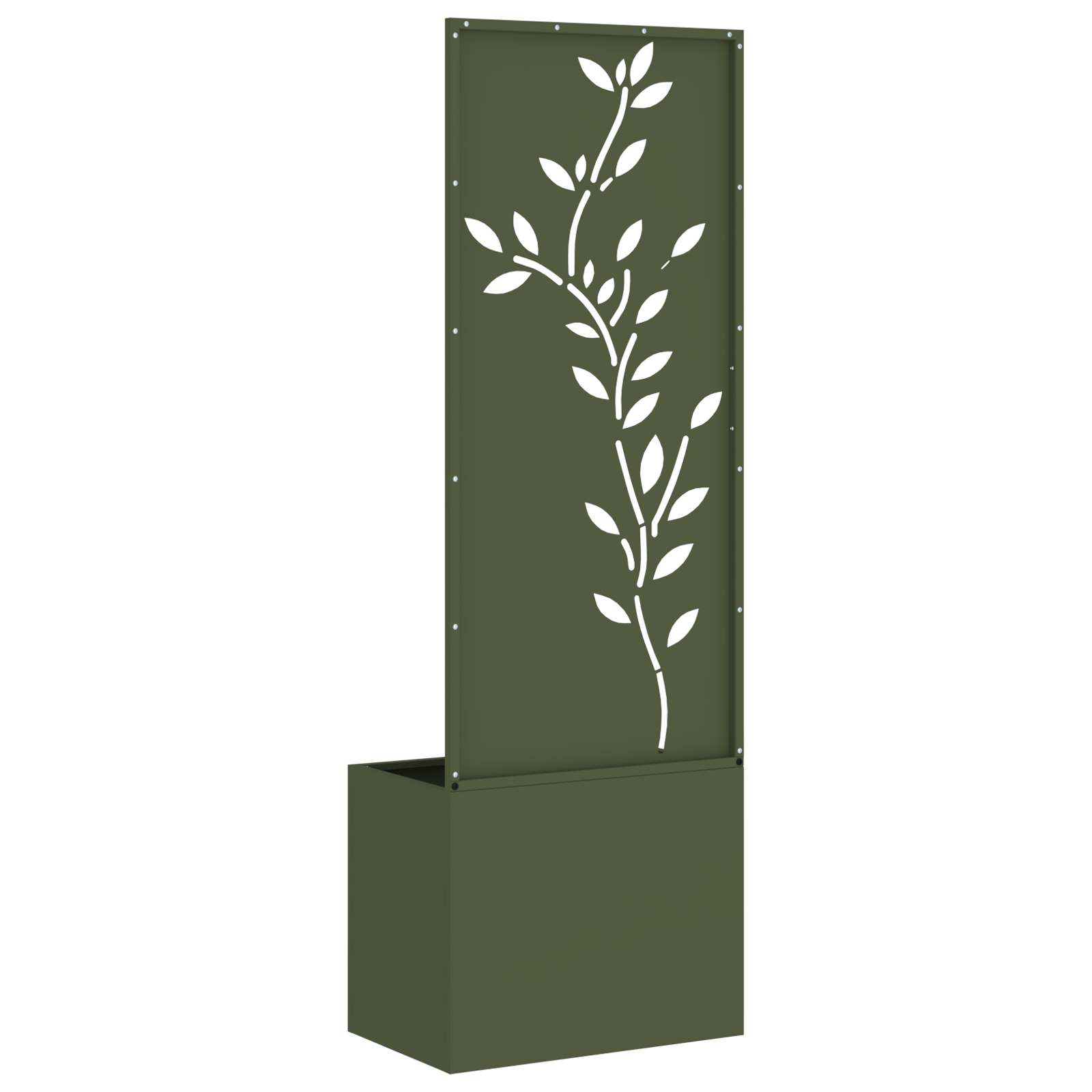 vidaXL Ghiveci de Grădină cu Panou Decorativ Verde oliv 50 x 140 cm vidaXL Ghiveci de Grădină cu Panou Decorativ Verde oliv 50 x 140 cm