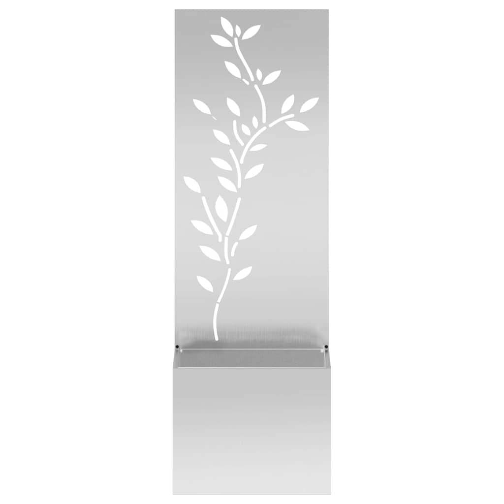 vidaXL Ghiveci de Grădină cu Panou Decorativ Argintiu 50 x 140 cm vidaXL Ghiveci de Grădină cu Panou Decorativ Argintiu 50 x 140 cm