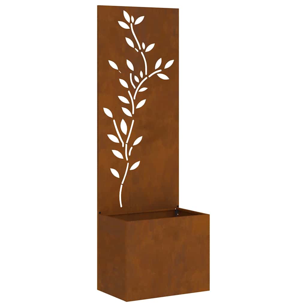 vidaXL Ghiveci de Grădină cu Panou Decorativ Ruginit 50 x 140 cm