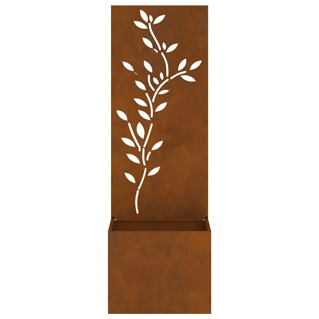 vidaXL Ghiveci de Grădină cu Panou Decorativ Ruginit 50 x 140 cm