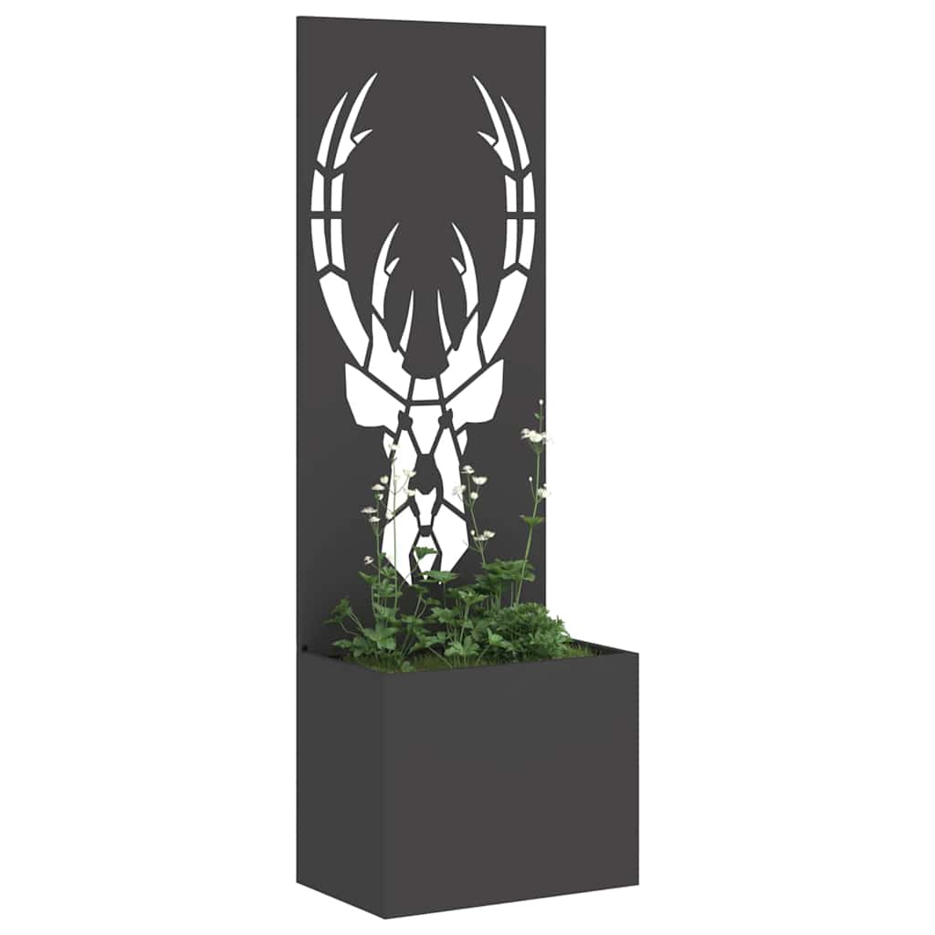 vidaXL Ghiveci de Grădină cu Panou Decorativ Negru 50 x 140 cm vidaXL Ghiveci de Grădină cu Panou Decorativ Negru 50 x 140 cm
