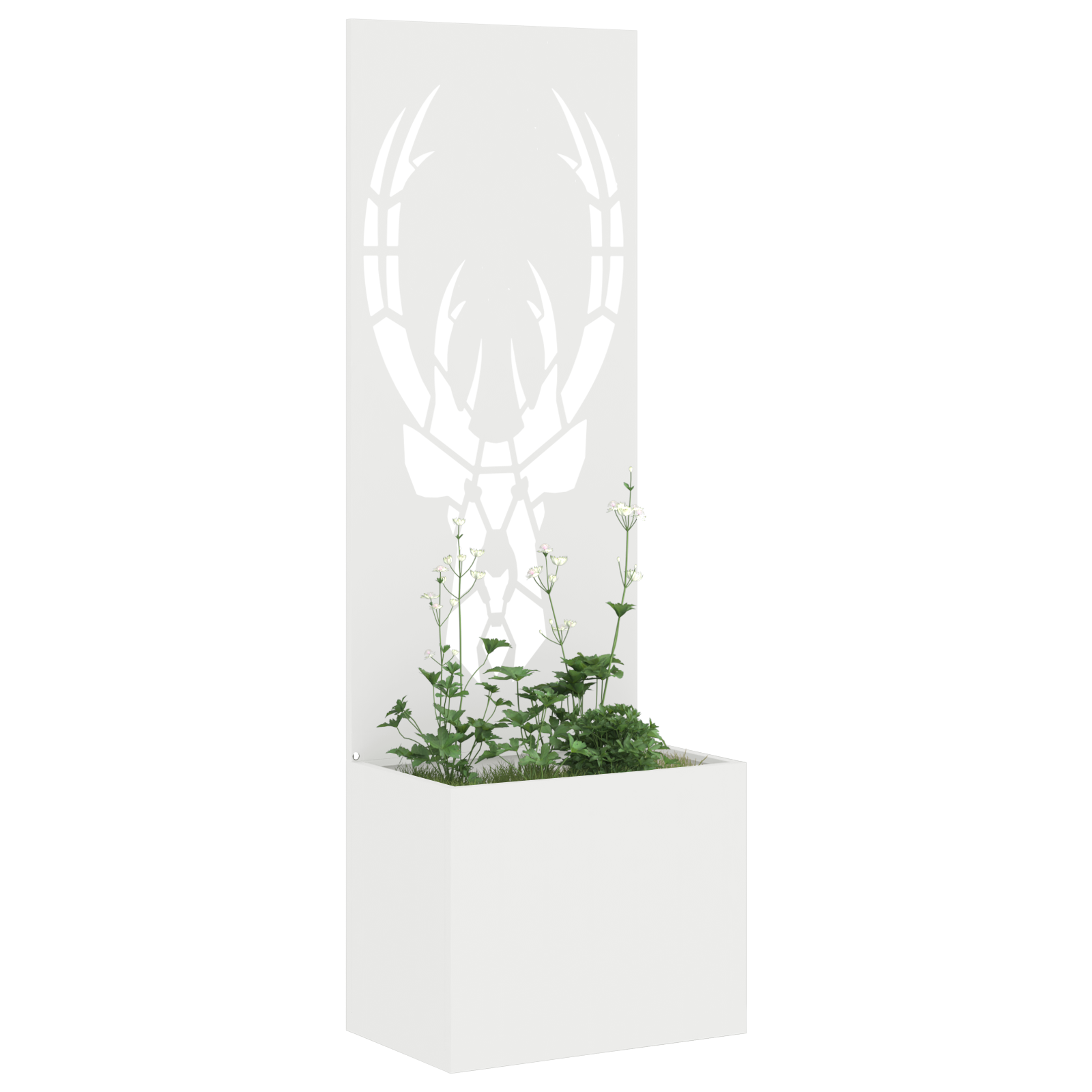 vidaXL Ghiveci de Grădină cu Panou Decorativ Alb 50 x 140 cm vidaXL Ghiveci de Grădină cu Panou Decorativ Alb 50 x 140 cm