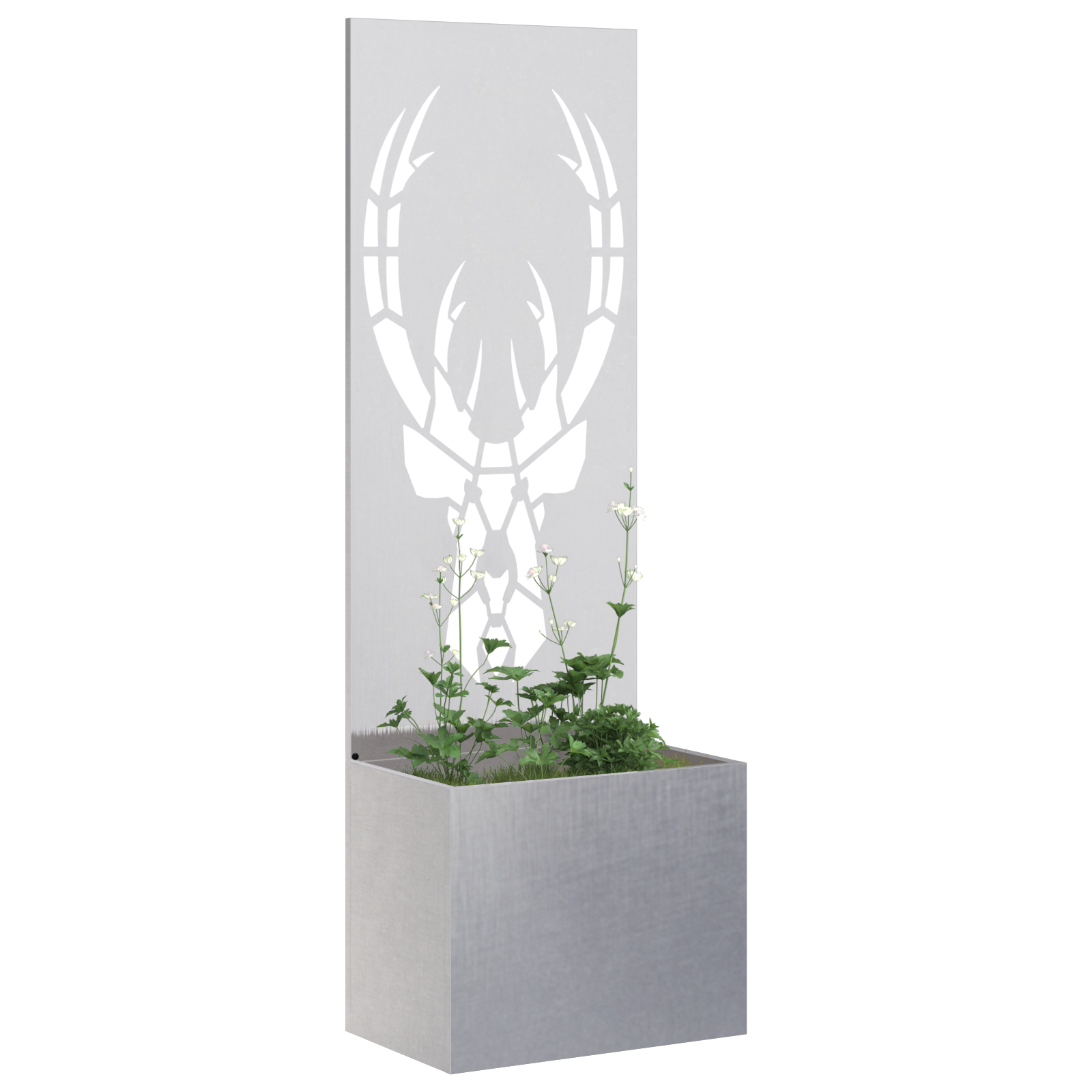 vidaXL Ghiveci de Grădină cu Panou Decorativ Argintiu 50 x 140 cm vidaXL Ghiveci de Grădină cu Panou Decorativ Argintiu 50 x 140 cm