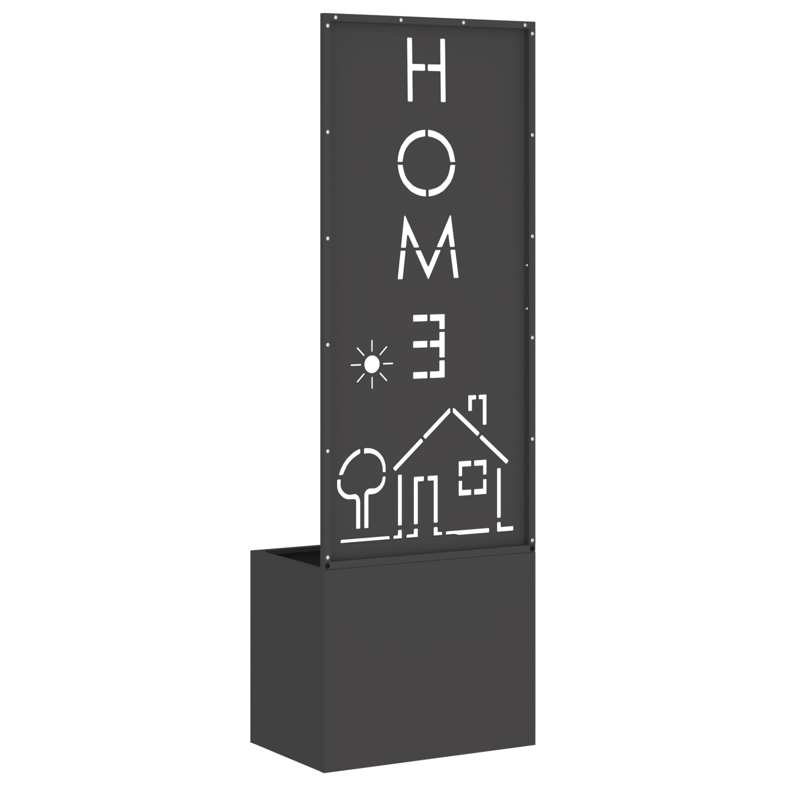 vidaXL Ghiveci de Grădină cu Panou Decorativ Negru 50 x 140 cm vidaXL Ghiveci de Grădină cu Panou Decorativ Negru 50 x 140 cm