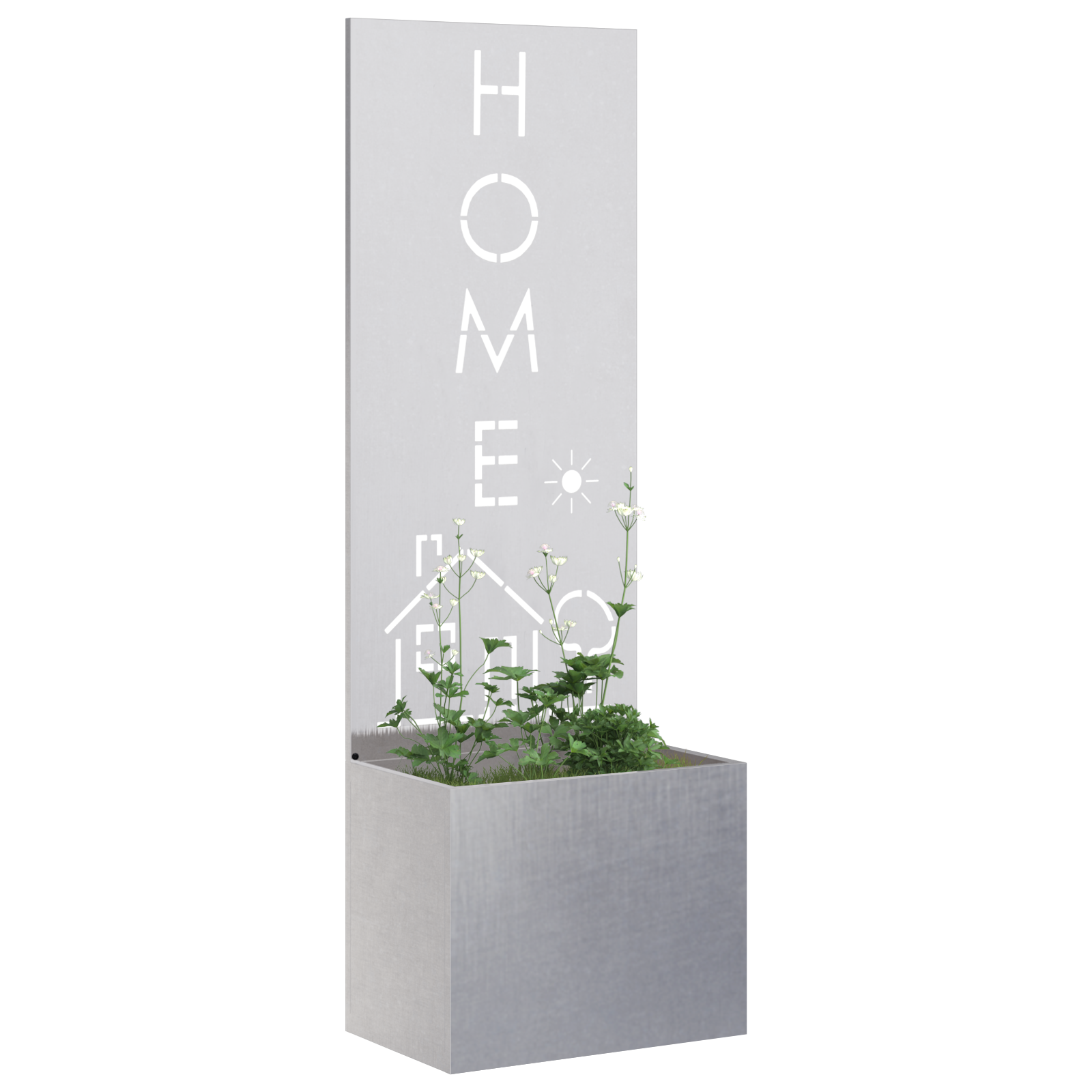 vidaXL Ghiveci de Grădină cu Panou Decorativ Argintiu 50 x 140 cm vidaXL Ghiveci de Grădină cu Panou Decorativ Argintiu 50 x 140 cm