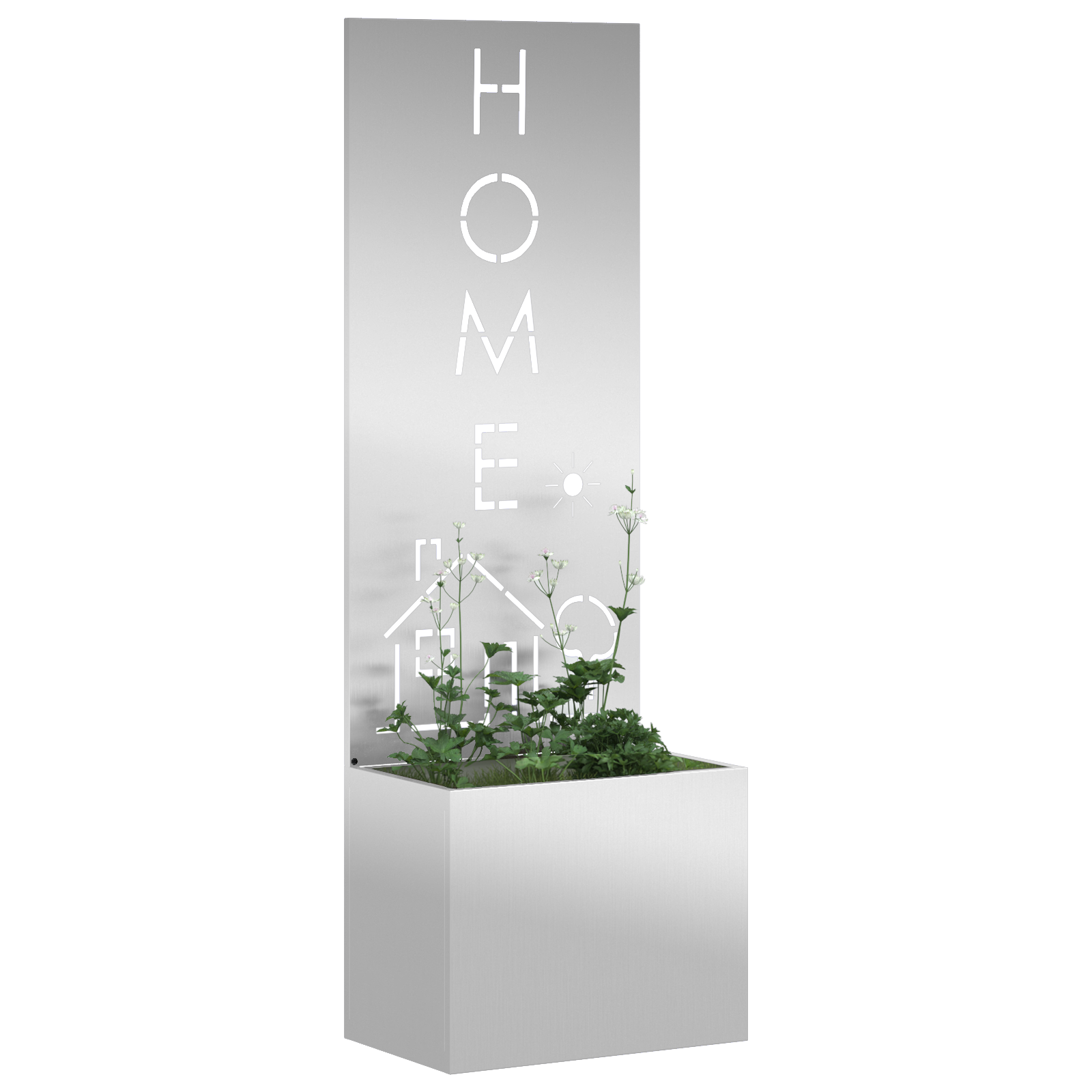 vidaXL Ghiveci de Grădină cu Panou Decorativ Argintiu 50 x 140 cm vidaXL Ghiveci de Grădină cu Panou Decorativ Argintiu 50 x 140 cm