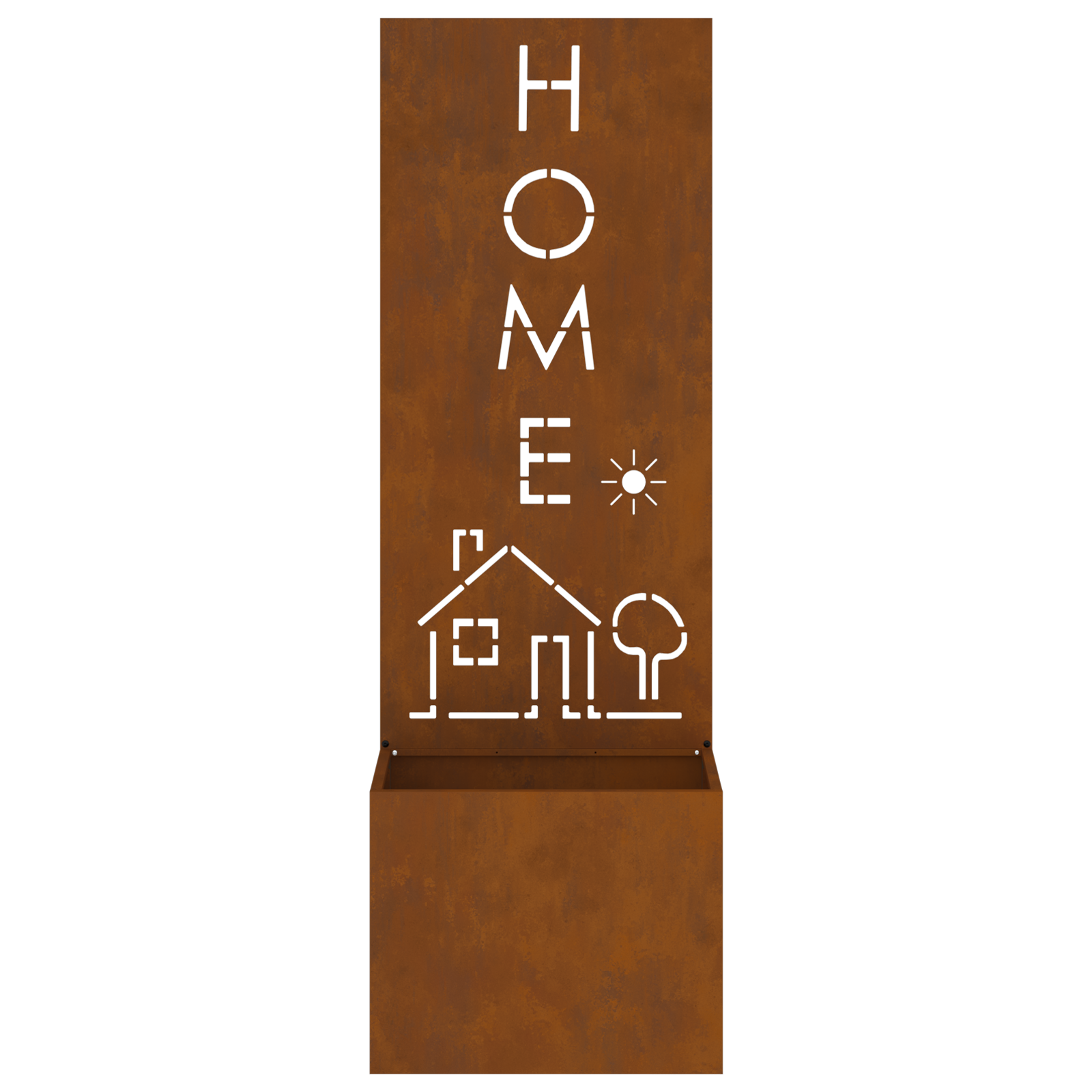 vidaXL Ghiveci de Grădină cu Panou Decorativ Ruginit 50 x 140 cm