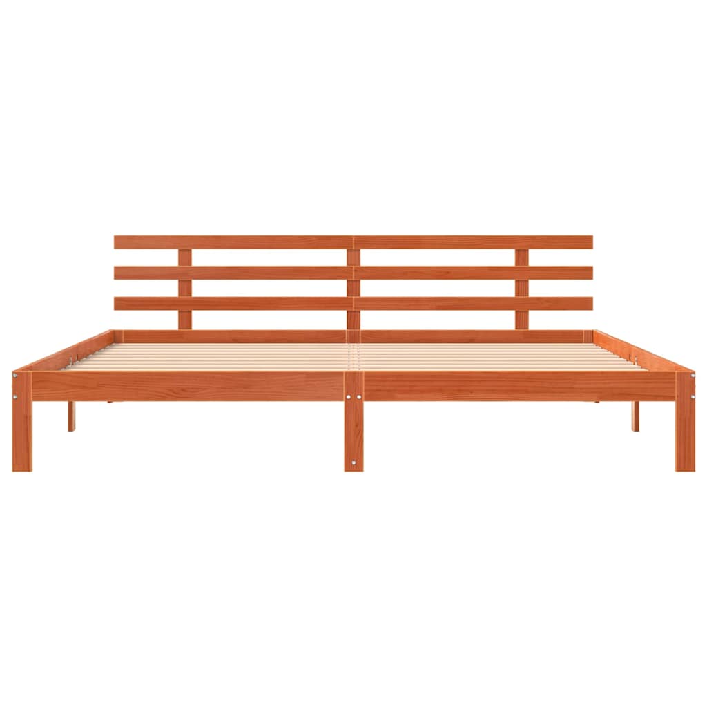 vidaXL Cadru de pat cu headboard Maroniu cerat 203.5 x 205.5 x 69.5 cm