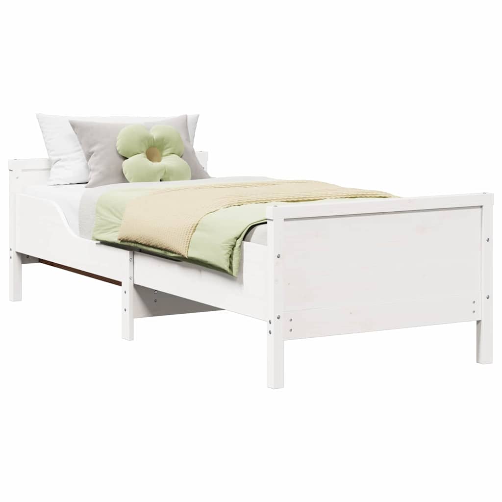vidaXL Cadru de pat cu headboard Alb 80 x 200 cm Lemn compozit