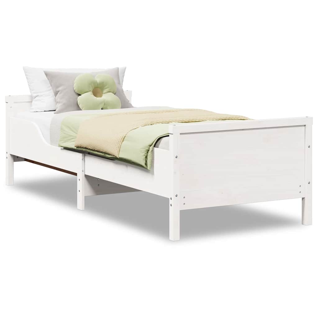 vidaXL Cadru de pat cu headboard Alb 80 x 200 cm Lemn compozit