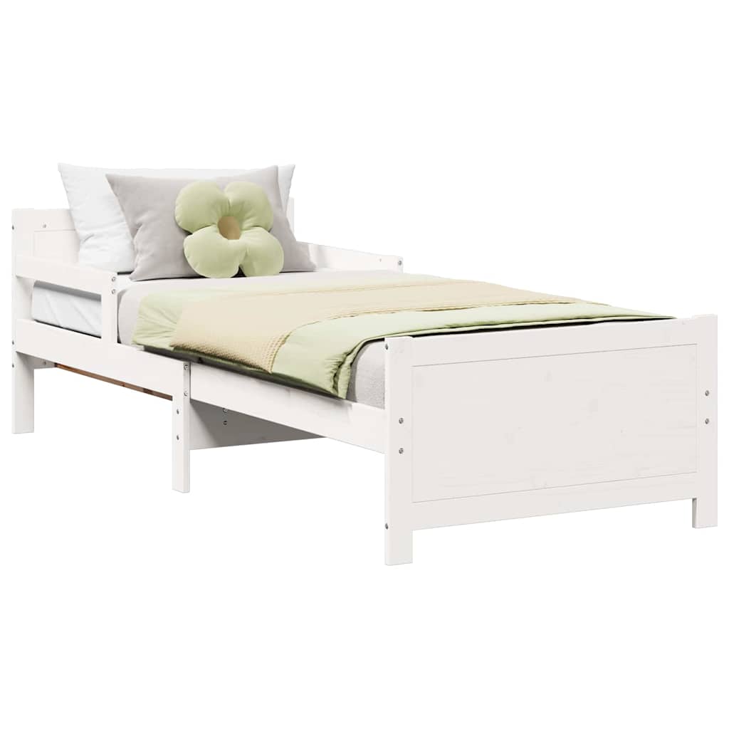 vidaXL Cadru de pat cu headboard Alb 80 x 200 cm Lemn compozit