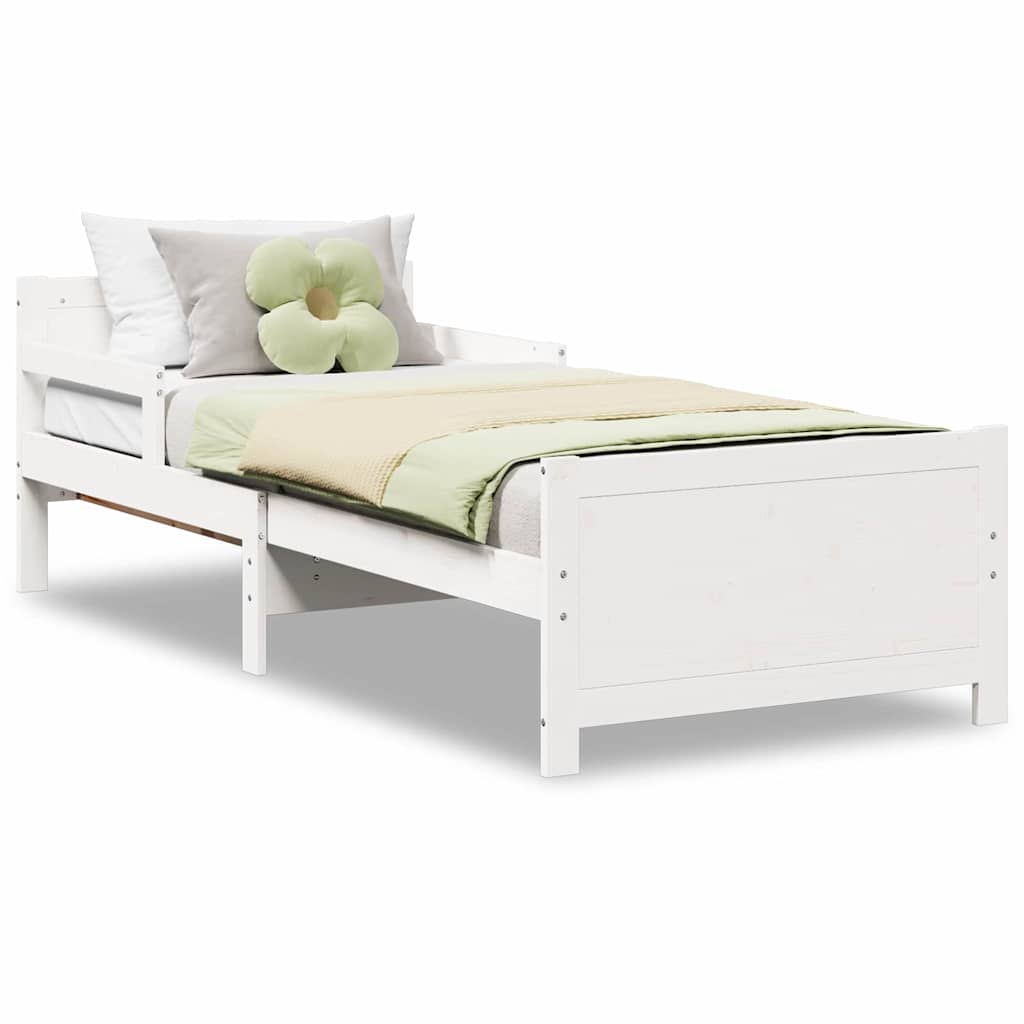vidaXL Cadru de pat cu headboard Alb 80 x 200 cm Lemn compozit