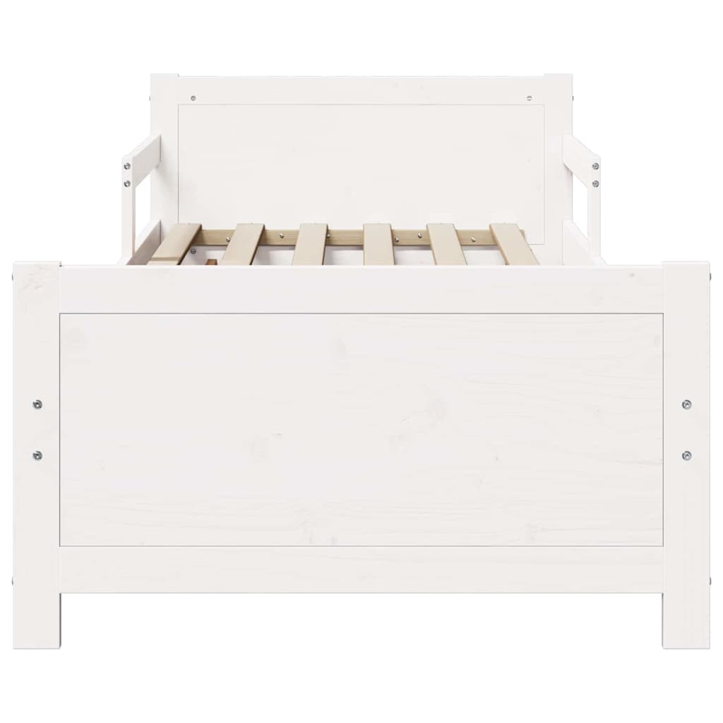 vidaXL Cadru de pat cu headboard Alb 80 x 200 cm Lemn compozit