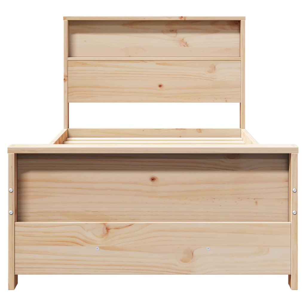 vidaXL Cadru de pat cu headboard Maro 90 x 200 cm Lemn compozit