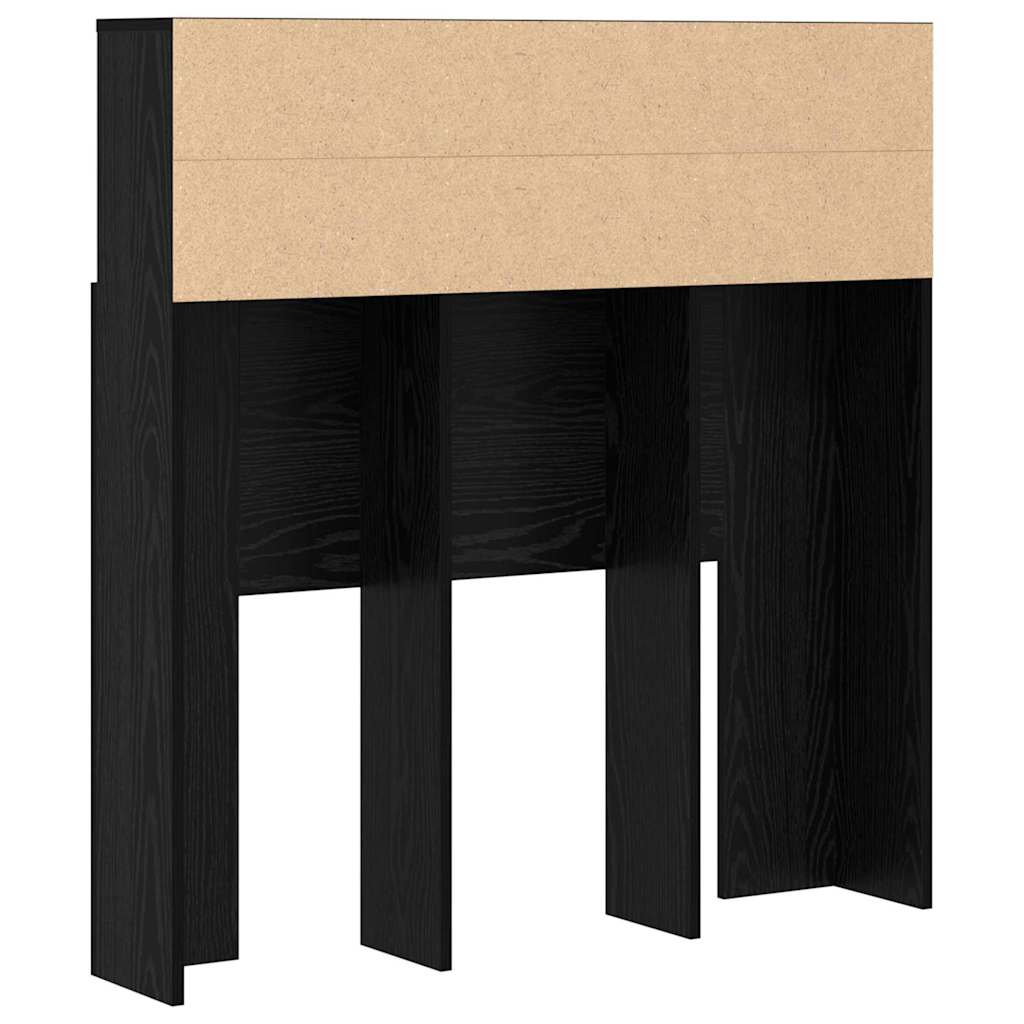 vidaXL Tablă de pat cu sertar cu raft Stejar Negru 100 x 19 x 103,5 cm