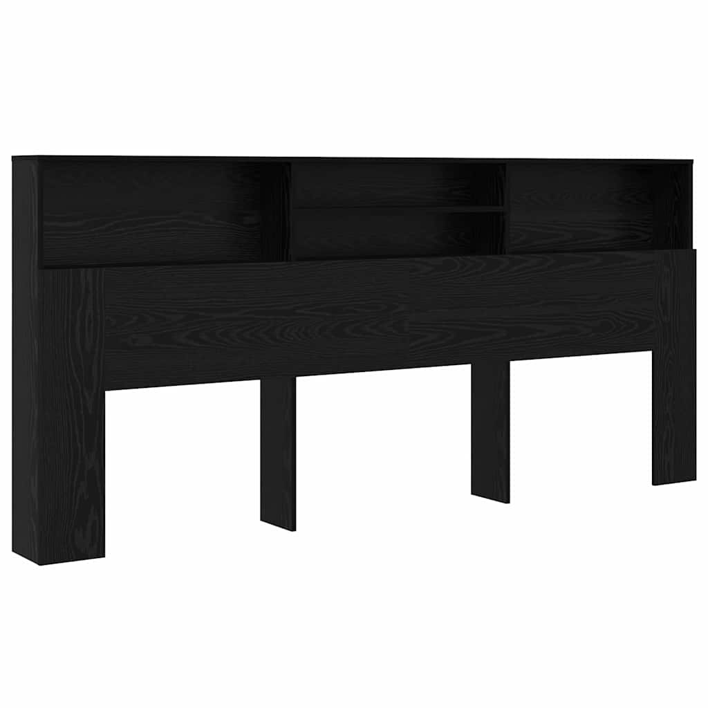 vidaXL Tablă de pat cu sertar Stejar Negru 220 x 19 x 101,5 cm