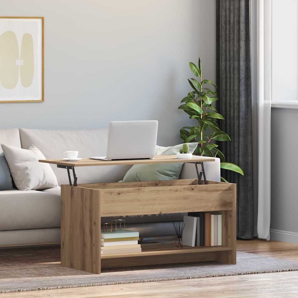 vidaXL Masă de cafea stejar artizanal 102 x 50 x 52.5 cm Lemn compozit vidaXL Masă de cafea stejar artizanal 102 x 50 x 52.5 cm Lemn compozit