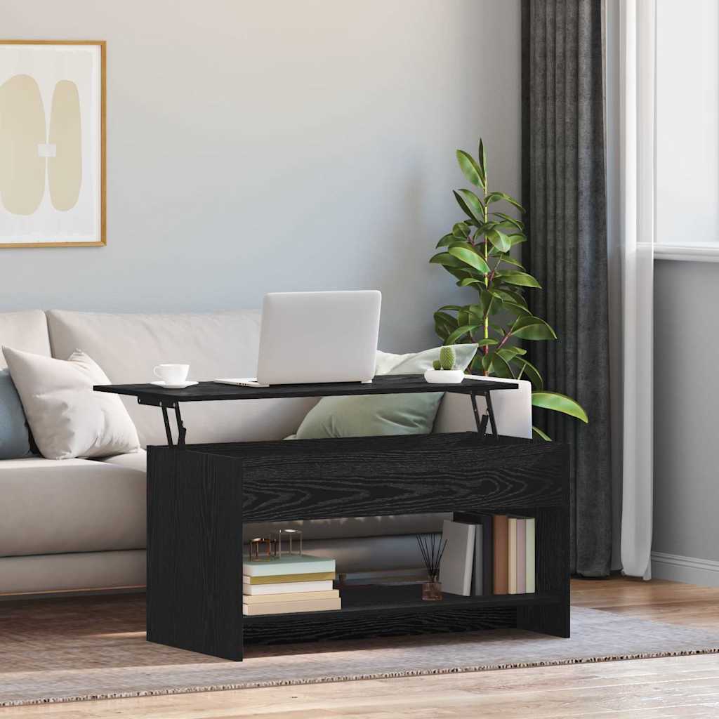vidaXL Masă de cafea Stejar negru 102 x 50 x 52.5 cm Lemn compozit vidaXL Masă de cafea Stejar negru 102 x 50 x 52.5 cm Lemn compozit