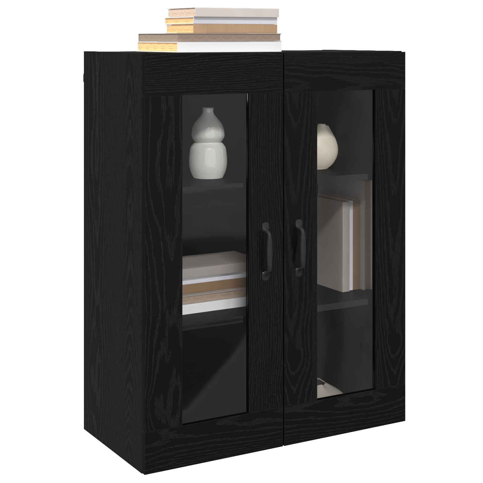 vidaXL Dulap de perete suspendat Negru 69.5 x 34 x 90 cm Lemn compozit vidaXL Dulap de perete suspendat Negru 69.5 x 34 x 90 cm Lemn compozit