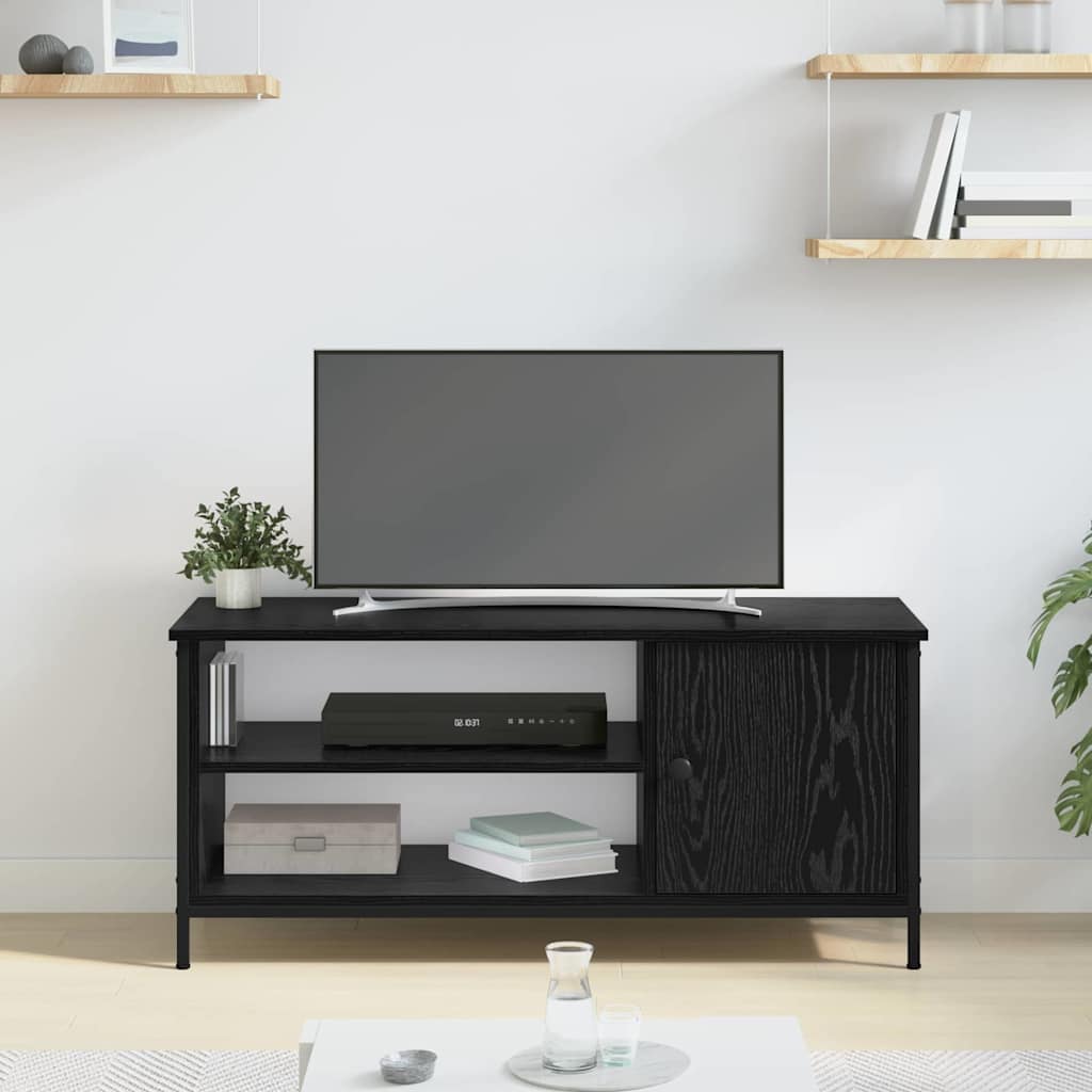 vidaXL Cabinet TV cu raft Stejar negru 100 x 40 x 45 cm Lemn compozit vidaXL Cabinet TV cu raft Stejar negru 100 x 40 x 45 cm Lemn compozit