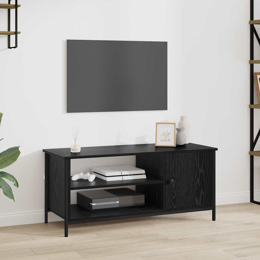 vidaXL Cabinet TV cu raft Stejar negru 100 x 40 x 45 cm Lemn compozit vidaXL Cabinet TV cu raft Stejar negru 100 x 40 x 45 cm Lemn compozit