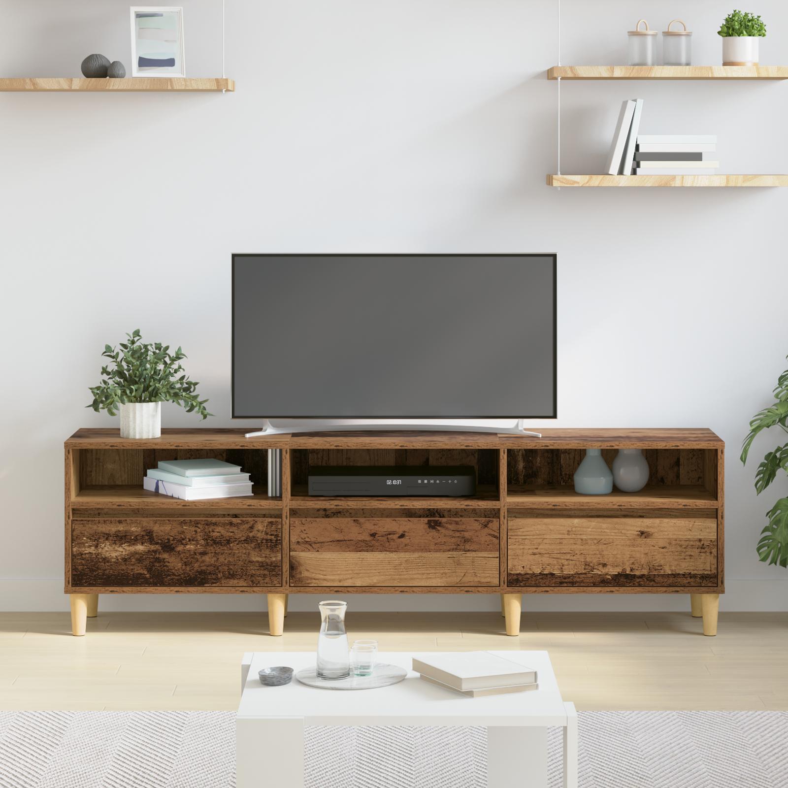 vidaXL Cabinet TV Lemn vechi 150 x 30 x 44.5 cm Lemn compozit vidaXL Cabinet TV Lemn vechi 150 x 30 x 44.5 cm Lemn compozit