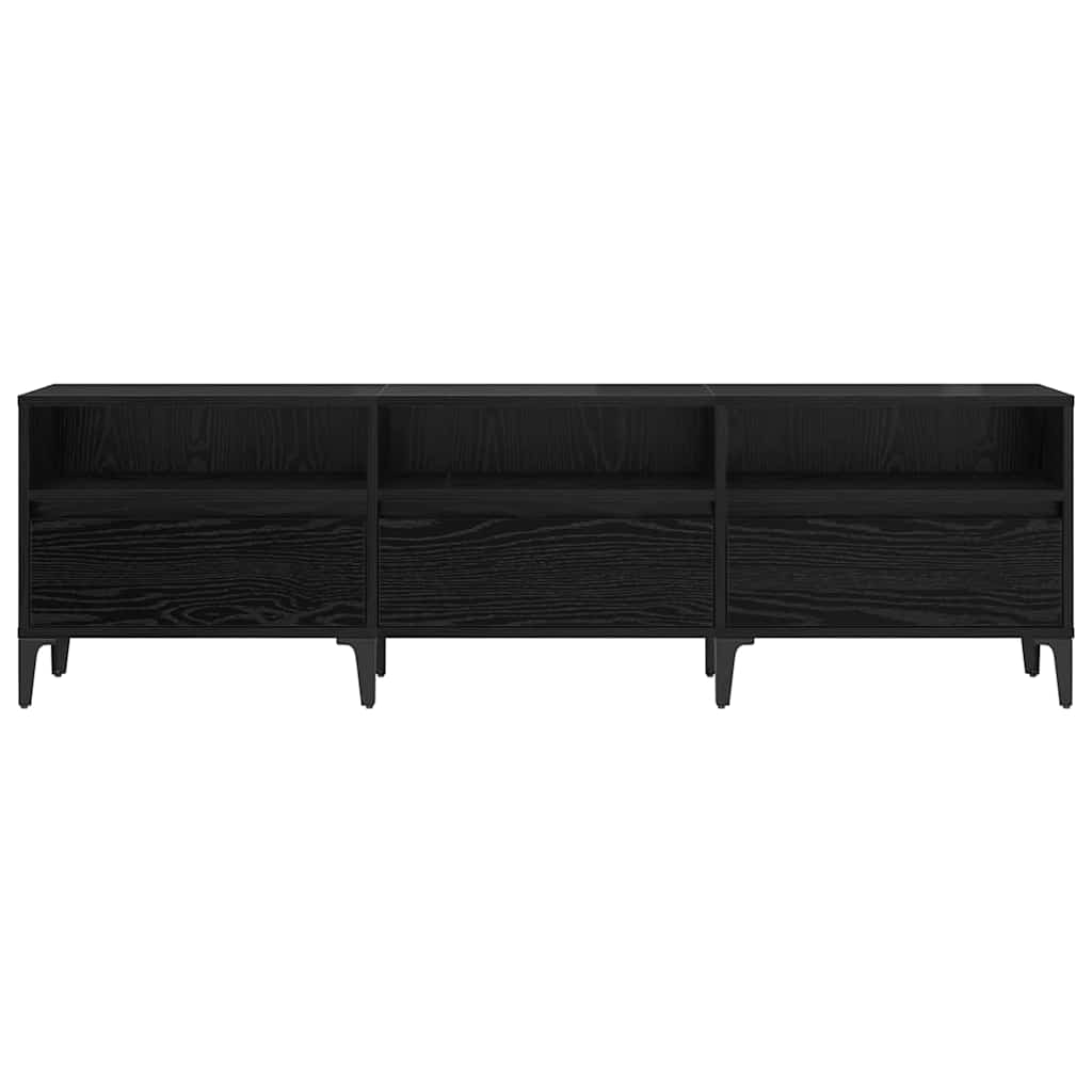 vidaXL Cabinet TV cu sertar Stejar Negru 150 x 30 x 45 cm