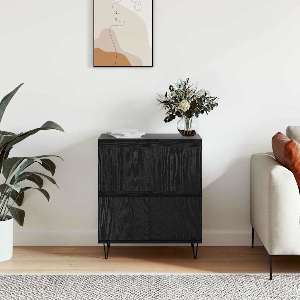 vidaXL Bufet cu depozitare cu ușă Negru 60 x 35 x 70 cm Lemn compozit vidaXL Bufet cu depozitare cu ușă Negru 60 x 35 x 70 cm Lemn compozit