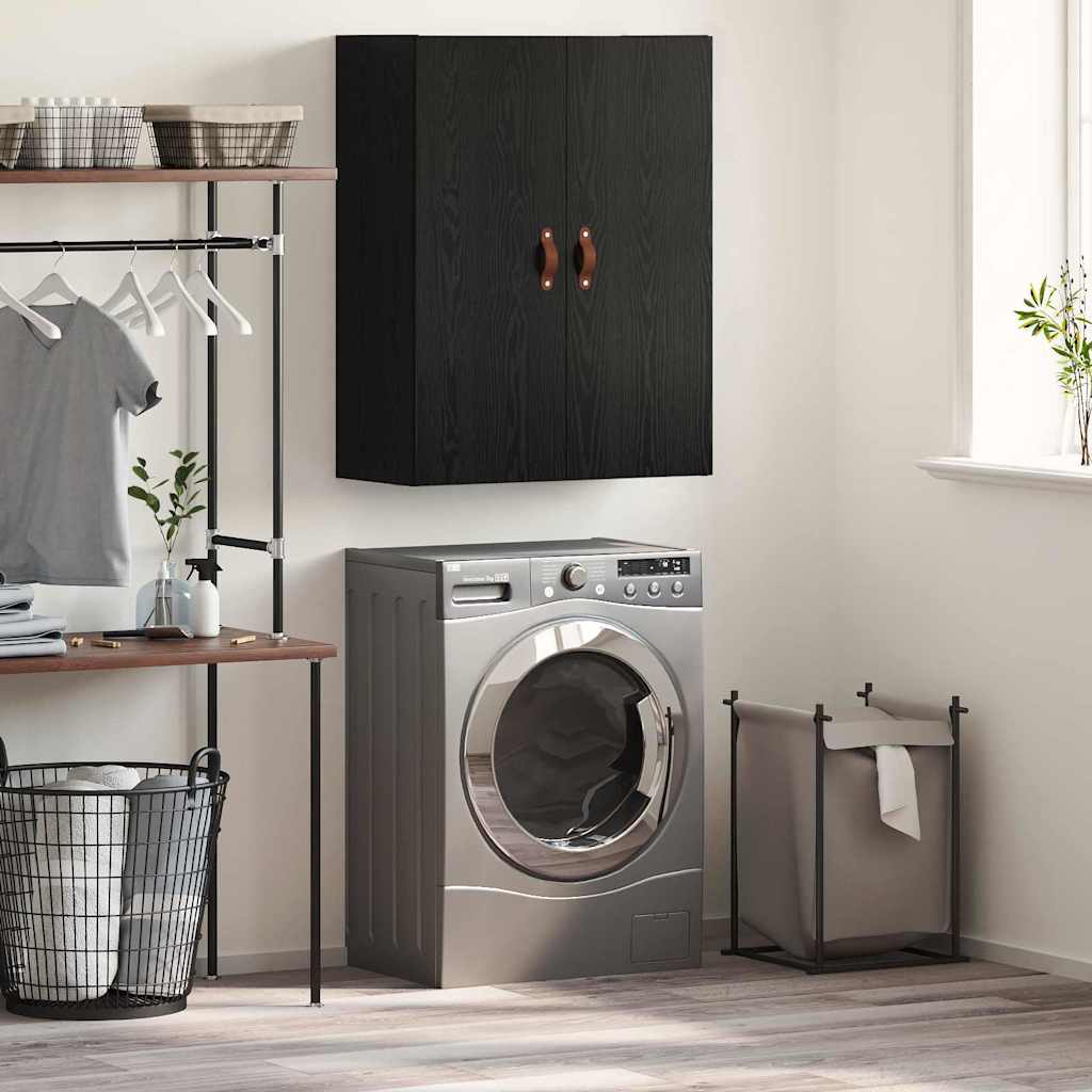 vidaXL Dulap de perete Stejar Negru 69,5 x 34 x 90 cm Lemn compozit