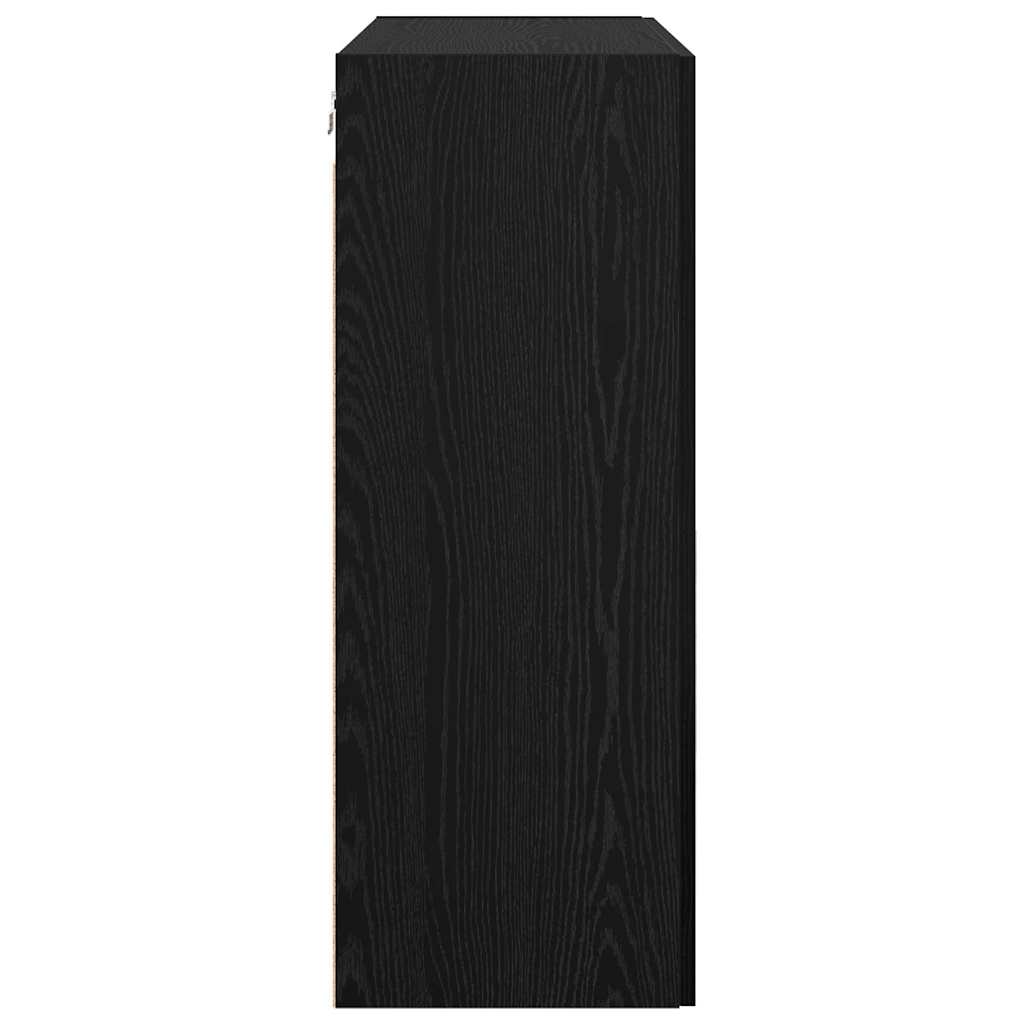 vidaXL Dulap de perete Stejar Negru 69,5 x 34 x 90 cm Lemn compozit